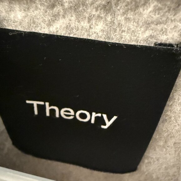 Theory grey wool cashmere bomber cardigan sweater - Picture 6 of 8